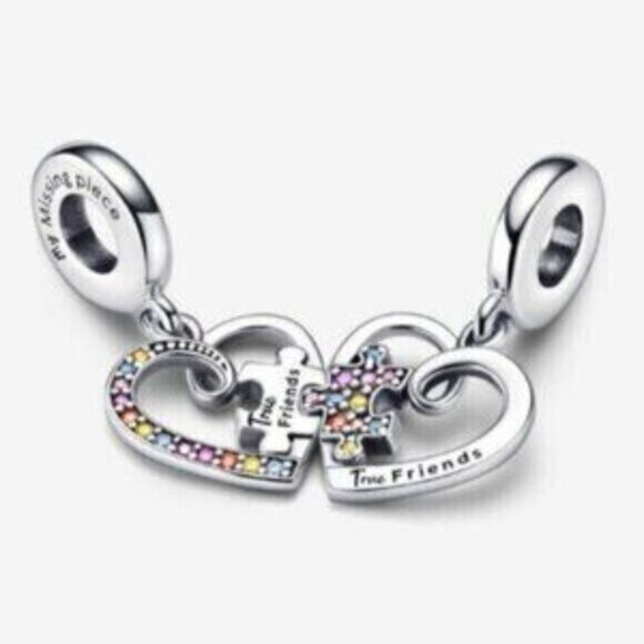 Pandora Puzzle Piece Spilttable Necklace Set - Picture 2 of 3
